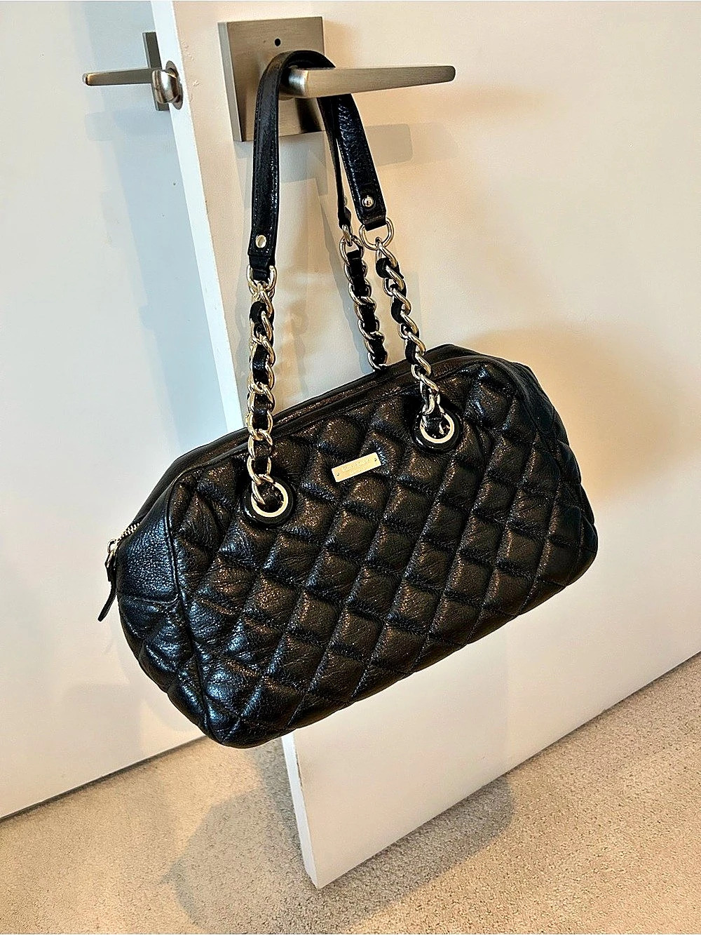 Kate spade new york Quilted Shoulder Bag in Black